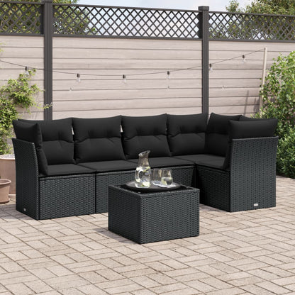 5 Piece Garden Sofa Set With Cushions Poly Rattan