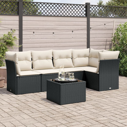 5 Piece Garden Sofa Set With Cushions Poly Rattan