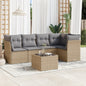 5 Piece Garden Sofa Set With Cushions Poly Rattan