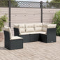 5 Piece Garden Sofa Set With Cushions Poly Rattan