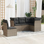 5 Piece Garden Sofa Set With Cushions Poly Rattan