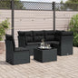 5 Piece Garden Sofa Set With Cushions Poly Rattan