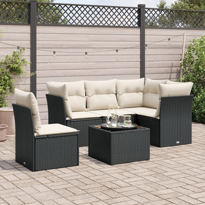 5 Piece Garden Sofa Set With Cushions Poly Rattan