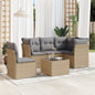 5 Piece Garden Sofa Set With Cushions Poly Rattan