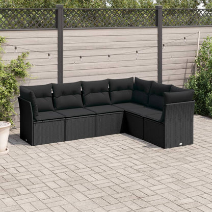 6 Piece Garden Sofa Set With Cushions Poly Rattan