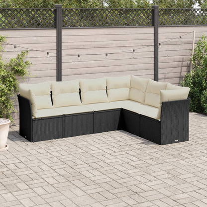 6 Piece Garden Sofa Set With Cushions Poly Rattan