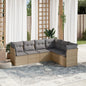 6 Piece Garden Sofa Set With Cushions Poly Rattan