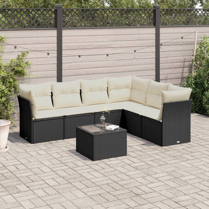 6 Piece Garden Sofa Set With Cushions Poly Rattan