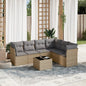 6 Piece Garden Sofa Set With Cushions Poly Rattan