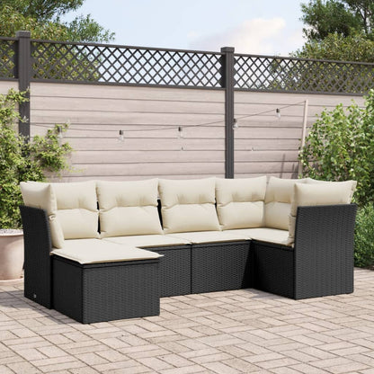 6 Piece Garden Sofa Set With Cushions Poly Rattan