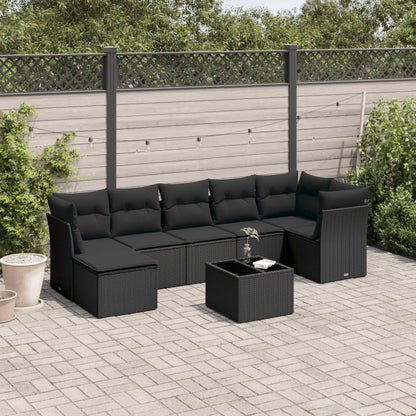 8 Piece Garden Sofa Set With Cushions Poly Rattan