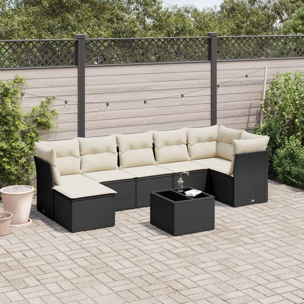 8 Piece Garden Sofa Set With Cushions Poly Rattan