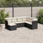 7 Piece Garden Sofa Set With Cushions Poly Rattan