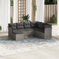 7 Piece Garden Sofa Set With Cushions Poly Rattan