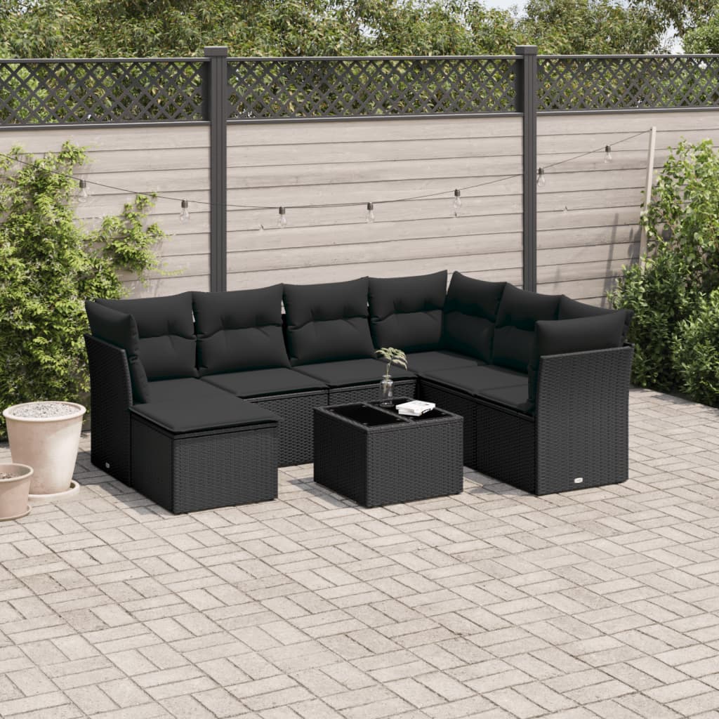 7 Piece Garden Sofa Set With Cushions Poly Rattan