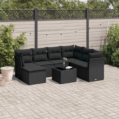 7 Piece Garden Sofa Set With Cushions Poly Rattan