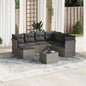 7 Piece Garden Sofa Set With Cushions Poly Rattan