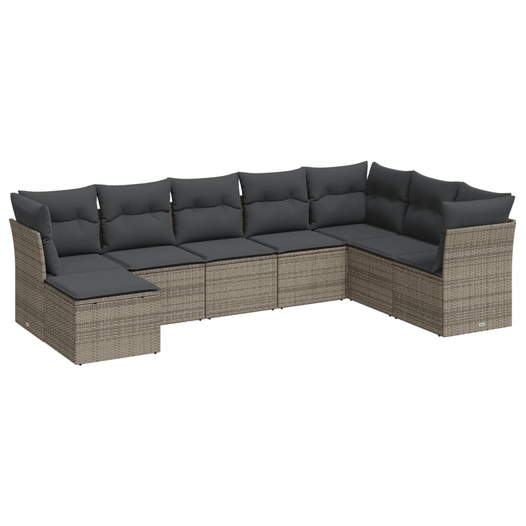 8 Piece Garden Sofa Set With Cushions Poly Rattan