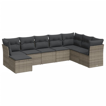8 Piece Garden Sofa Set With Cushions Poly Rattan