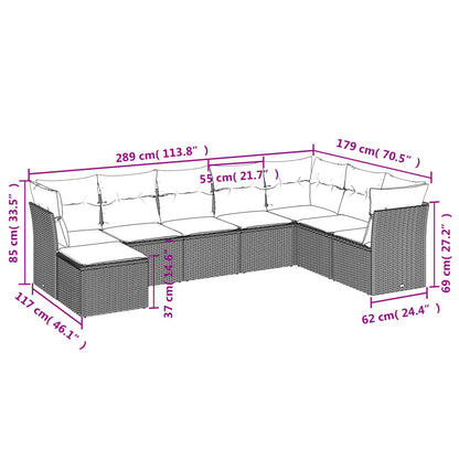 8 Piece Garden Sofa Set With Cushions Poly Rattan