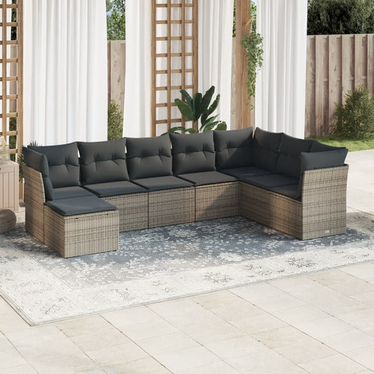 8 Piece Garden Sofa Set With Cushions Poly Rattan