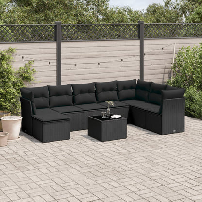 8 Piece Garden Sofa Set With Cushions Poly Rattan