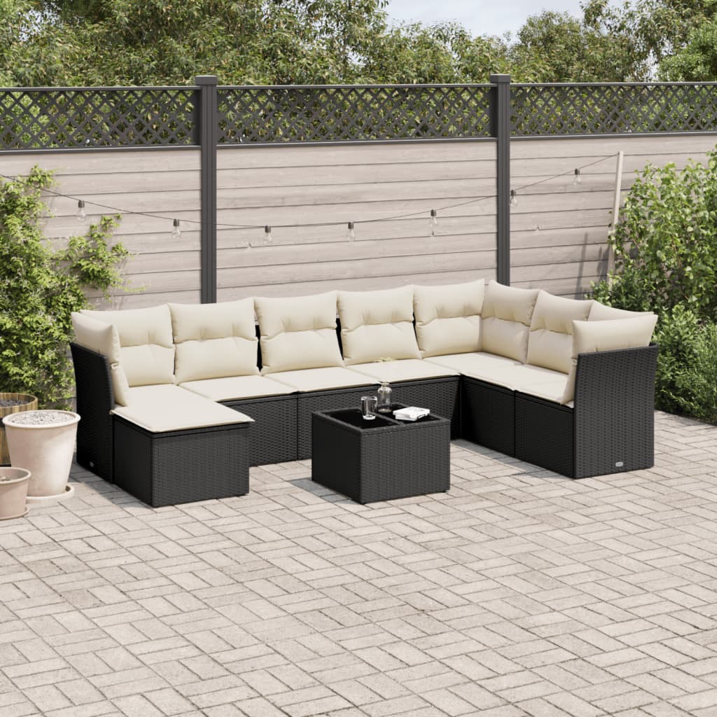 8 Piece Garden Sofa Set With Cushions Poly Rattan