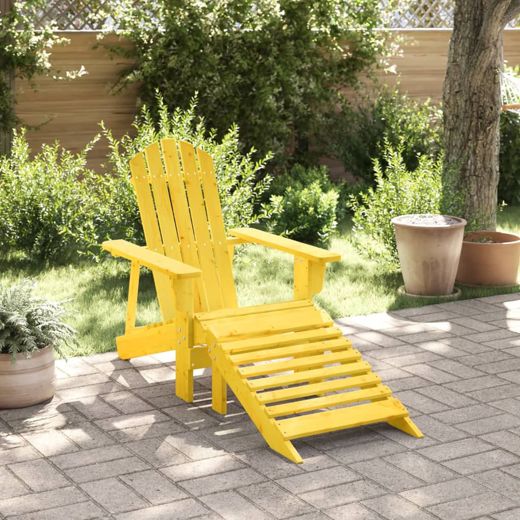 Adirondack Chair With Ottoman Solid Wood Fir