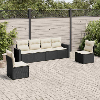 6 Piece Garden Sofa Set With Cushions Poly Rattan