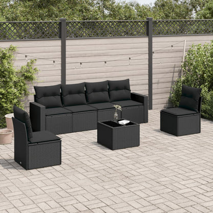6 Piece Garden Sofa Set With Cushions Poly Rattan