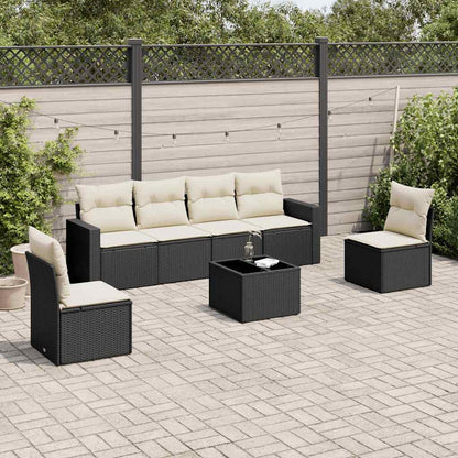 6 Piece Garden Sofa Set With Cushions Poly Rattan