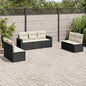 7 Piece Garden Sofa Set With Cushions Poly Rattan