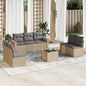 7 Piece Garden Sofa Set With Cushions Poly Rattan