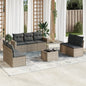 7 Piece Garden Sofa Set With Cushions Poly Rattan