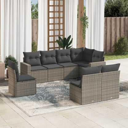 9 Piece Garden Sofa Set With Cushions Poly Rattan