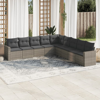 10 Piece Garden Sofa Set With Cushions Poly Rattan