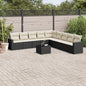 10 Piece Garden Sofa Set With Cushions Poly Rattan