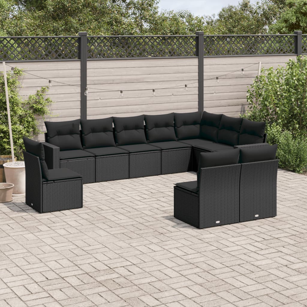 11 Piece Garden Sofa Set With Cushions Poly Rattan