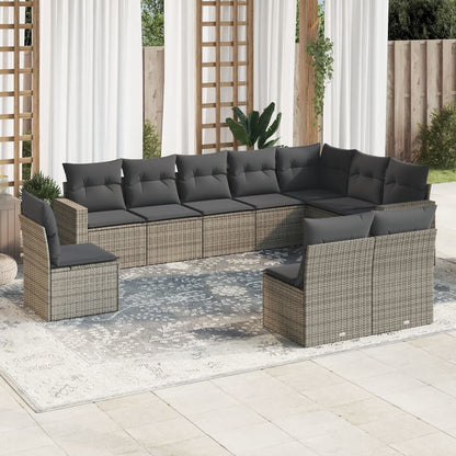 11 Piece Garden Sofa Set With Cushions Poly Rattan