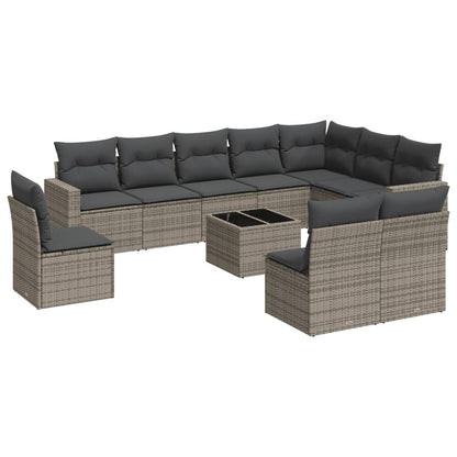 11 Piece Garden Sofa Set With Cushions Poly Rattan