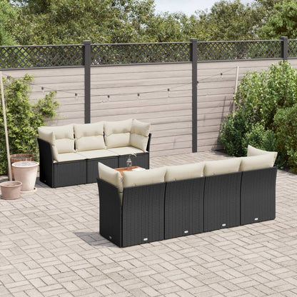 8 Piece Garden Sofa Set With Cushions Grey Poly Rattan