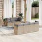 8 Piece Garden Sofa Set With Cushions Grey Poly Rattan