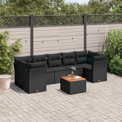8 Piece Garden Sofa Set With Cushions Grey Poly Rattan