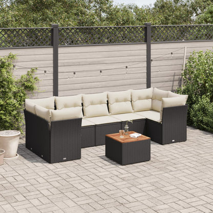 8 Piece Garden Sofa Set With Cushions Grey Poly Rattan