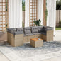 8 Piece Garden Sofa Set With Cushions Grey Poly Rattan