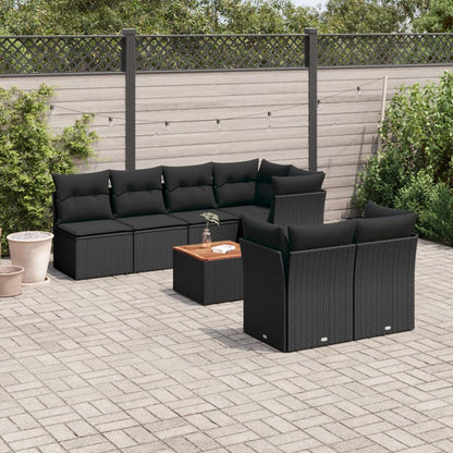 8 Piece Garden Sofa Set With Cushions Grey Poly Rattan
