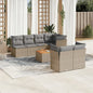 8 Piece Garden Sofa Set With Cushions Grey Poly Rattan