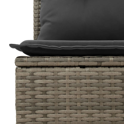 8 Piece Garden Sofa Set With Cushions Grey Poly Rattan