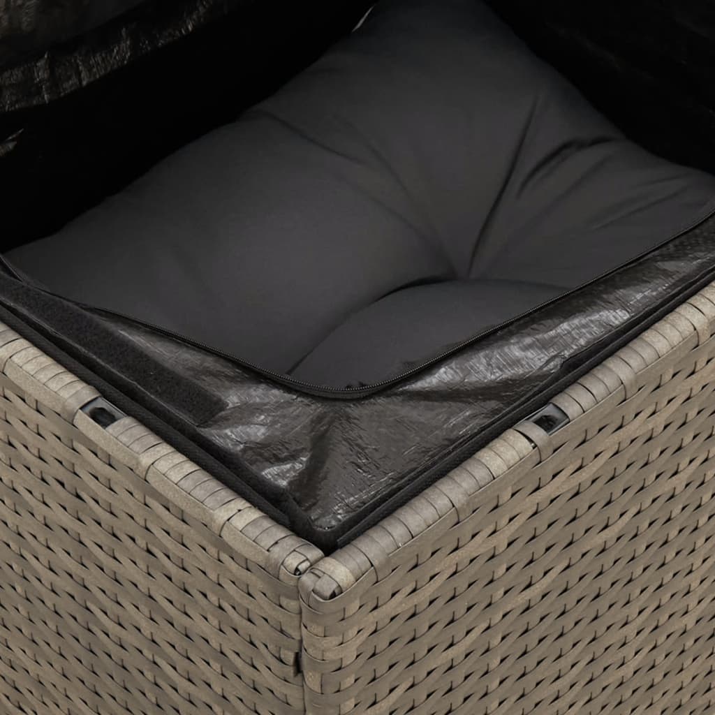 8 Piece Garden Sofa Set With Cushions Grey Poly Rattan