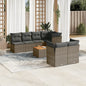 8 Piece Garden Sofa Set With Cushions Grey Poly Rattan